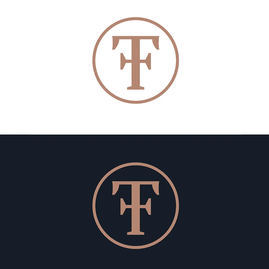 Bildmarke der Feuerwache am See: Monogramm aus F und T im Kreis