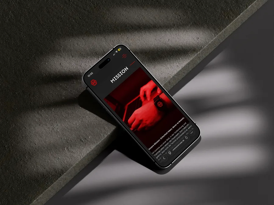 Mockup der mobilen humansovercode-Website