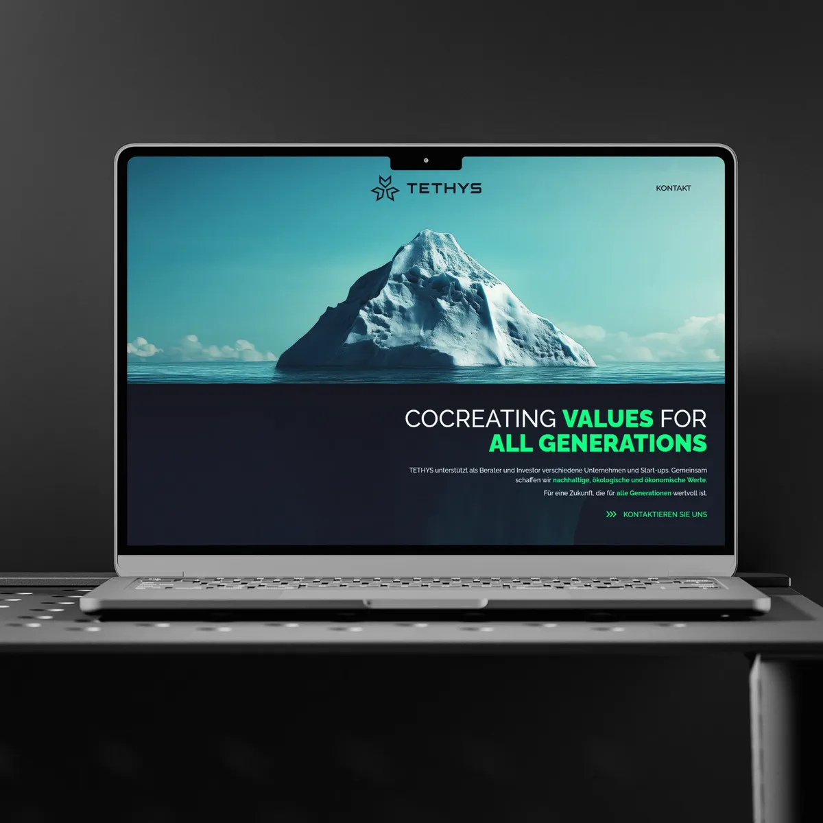 Mockup der Tethys-Website